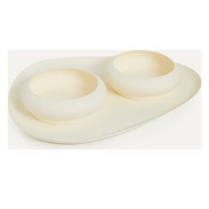 maxbone Triangle Silicone Dog Placemat, Ivory, Medium